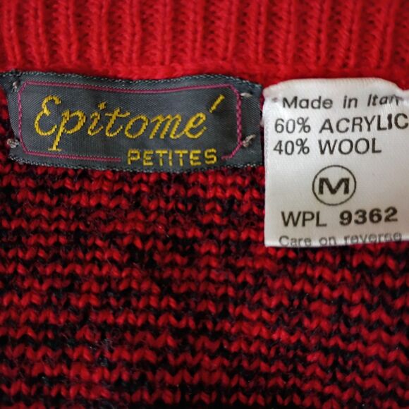 Vintage Nordic Wool Sweater Italy Scoop Neck Pullover Fair Isle Women's PM - Picture 4 of 6